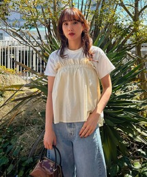 RODEO CROWNS WIDE BOWL | リネンビスチェ＆Tシャツセット(Tシャツ/カットソー)