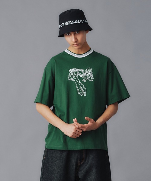 XLARGE(エクストララージ)の「THUG LIFE S/S TEE(Tシャツ/カットソー・メンズ・ブラック/グリーン/ネイビー・XL/L/M/S)」の14枚目の写真