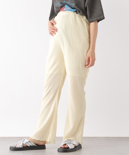 LEPSIM（レプシィム）の「【産前・産後対応】マタニティ／楊柳フレアパンツ　112871（マタニティウェア/グッズ・レディース・アイボリー/ブラック/ブラウン/イエロー・FREE）」の2枚目の写真