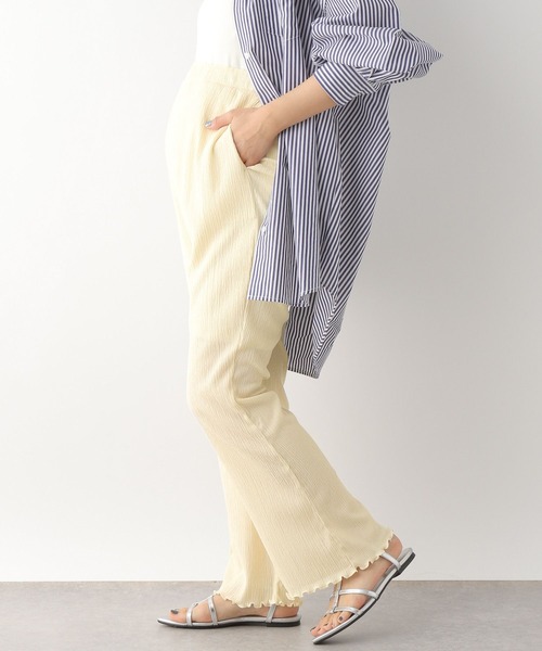 LEPSIM（レプシィム）の「【産前・産後対応】マタニティ／楊柳フレアパンツ　112871（マタニティウェア/グッズ・レディース・アイボリー/ブラック/ブラウン/イエロー・FREE）」の6枚目の写真