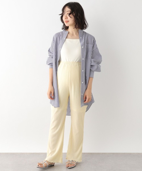 LEPSIM（レプシィム）の「【産前・産後対応】マタニティ／楊柳フレアパンツ　112871（マタニティウェア/グッズ・レディース・アイボリー/ブラック/ブラウン/イエロー・FREE）」の8枚目の写真