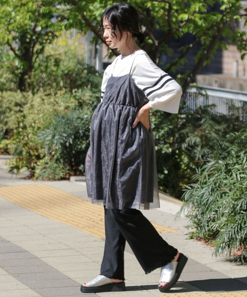 LEPSIM（レプシィム）の「【産前・産後対応】マタニティ／楊柳フレアパンツ　112871（マタニティウェア/グッズ・レディース・アイボリー/ブラック/ブラウン/イエロー・FREE）」の21枚目の写真