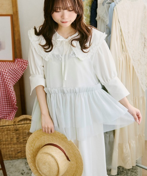 完売品　Dolce. VERYコラボ フーディーフリルベスト ネイビー Dolce. VERYコラボ フーディーフリルベスト ネイビー
