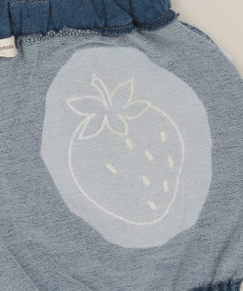 sense of wonder（センスオブワンダー）の「ニットデニムいちごショートパンツ（デニムパンツ・キッズ・ネイビー・80ｃｍ/90cm/100cm/110cm/120cm）」の4枚目の写真