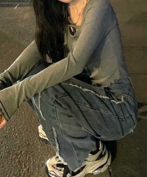 United store(ユナイテッドストア)の「サイドフリンジデニム(デニムパンツ・レディース・ライトブルー・M/S)」の18枚目の写真