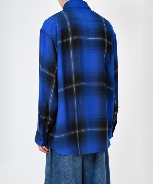 ラッドミュージシャン　プルオーバーシャツ NEW ARRIVALS ・GLEN CHECK OPEN COLLAR BIG SHIRT ITEM NO:2224