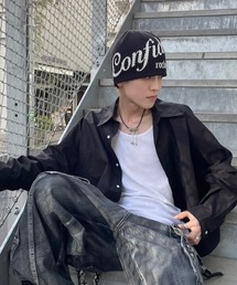 ROCKCAKE | 韓国ブランド ROCK CAKE ロックケーキ Confident Beanie ビーニー ニット帽 ロゴニット帽 ロゴビーニー レタリング 帽子 韓国ファッション ストリートファッション(ニットキャップ/ビーニー)