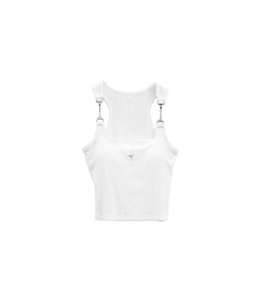 LVEU.(ラブユ.)の「【LVEU.】スターモチーフタンクトップ / トップス カットソー タンクトップ パット カップ チェーン クロップド ショート ワンポイント 星 スター コンパクト ブラック アイボリー グレー(タンクトップ・レディース・ホワイト/ブラック/グレー・FREE)」の12枚目の写真