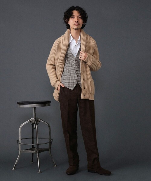 【セール】TAGLIATORE / 別注 ミックスファブリック ハウンドトゥース ジレ（ベスト）｜TAGLIATORE（タリアトーレ）