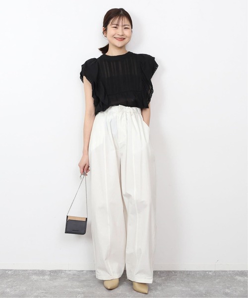 SLOBE IENA(スローブイエナ)の「《追加》ボリュームギャザーイージーパンツ(その他パンツ・レディース・ホワイト/ブラック/ベージュ・38/36)」の17枚目の写真