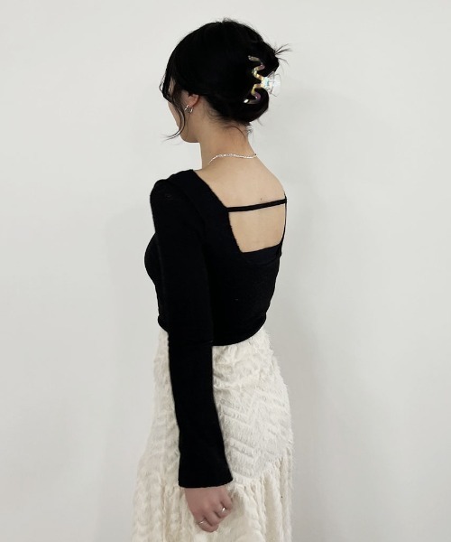 バックオープンシアーニット／back open summer knit 長袖
