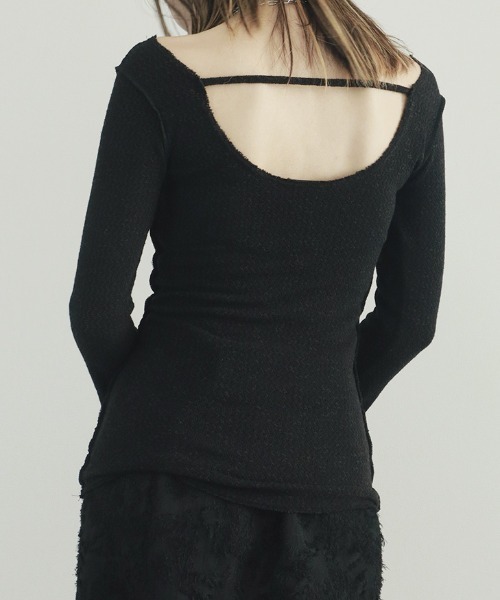 バックオープンシアーニット／back open summer knit 長袖