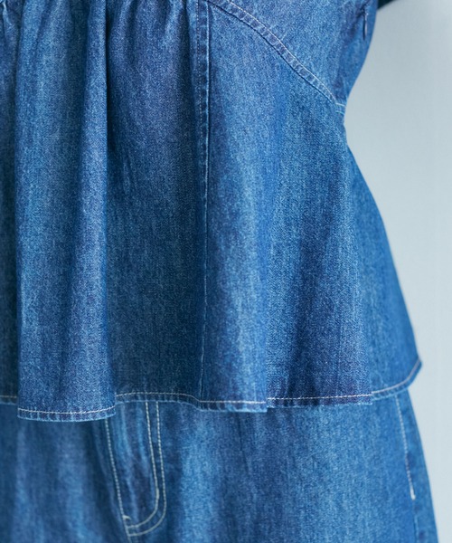 VIS（ビス）の「【セットアップ対応】デニムフリルブラウス【洗える】（シャツ/ブラウス・レディース・ホワイト系その他4/ブルー系その他3/ブルー系その他4・FREE）」の19枚目の写真