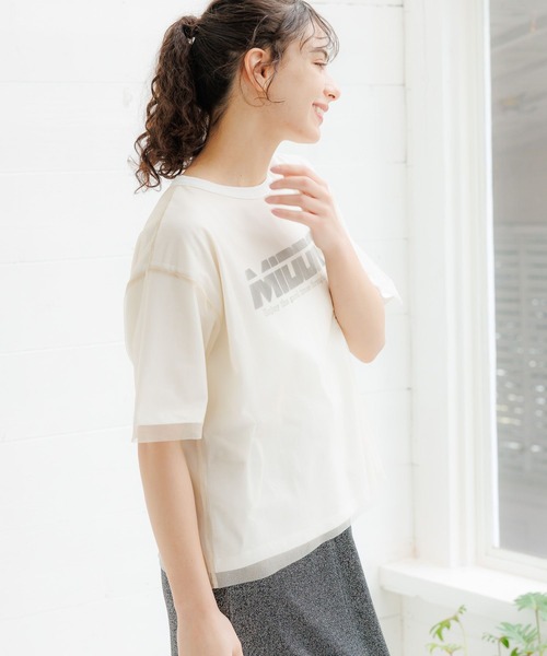 LAKOLE(ラコレ)の「チュールレイヤードTEE / 115391(Tシャツ/カットソー・レディース・ブラック/ライトブルー/オフホワイト・SMALL/MEDIUM)」の8枚目の写真