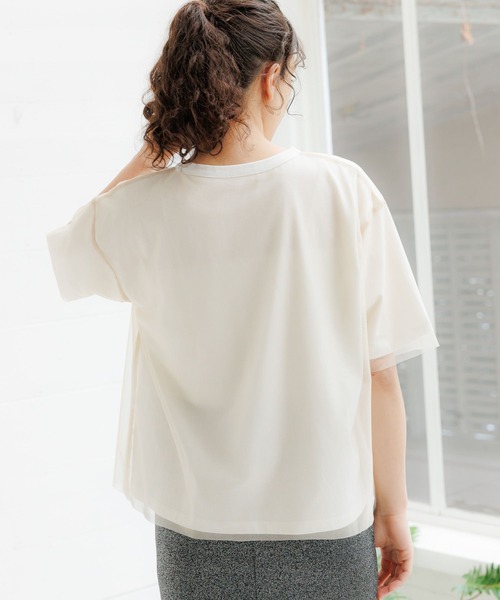 LAKOLE(ラコレ)の「チュールレイヤードTEE / 115391(Tシャツ/カットソー・レディース・ブラック/ライトブルー/オフホワイト・SMALL/MEDIUM)」の7枚目の写真