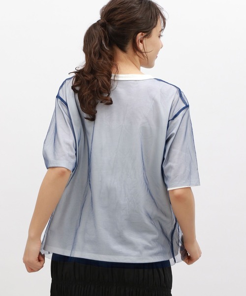 LAKOLE(ラコレ)の「チュールレイヤードTEE / 115391(Tシャツ/カットソー・レディース・ブラック/ライトブルー/オフホワイト・SMALL/MEDIUM)」の13枚目の写真