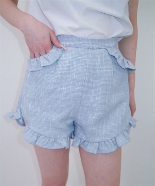 【セール】サマーツイードフリルパンツ（その他パンツ）｜FickleBebe（フィクルベベ）