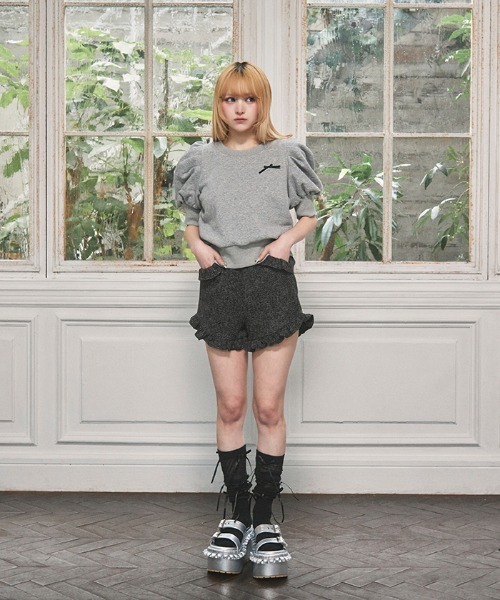 FickleBebe(フィクルベベ)の「サマーツイードフリルパンツ(その他パンツ・レディース・ピンク/ブラック/ブルーグレー・0/1)」の11枚目の写真