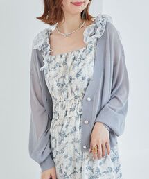 MAJESTIC LEGON | ビジュー釦シアーニットカーデ(カーディガン/ボレロ)