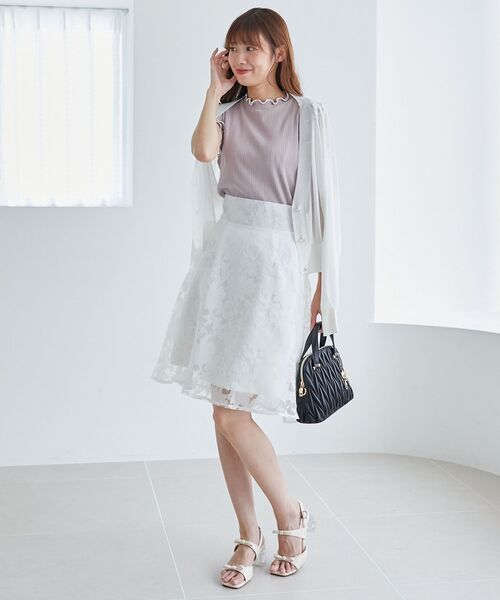 MAJESTIC LEGON（マジェスティックレゴン）の「ビジュー釦シアーニットカーデ（カーディガン/ボレロ・レディース・ブルー/オフホワイト/ブラック/ピンク・MEDIUM）」の22枚目の写真