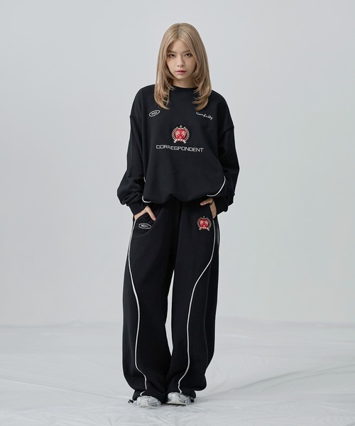 スエット パンツ ヤックパック（YAK PAK）（レディース）BKLN 刺繍スエットパンツ