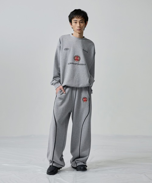 KMRii / レザーパイピングクロップドスウェットパンツ パイピングラインスウェットパンツ | ファッション通販サイト NUGU