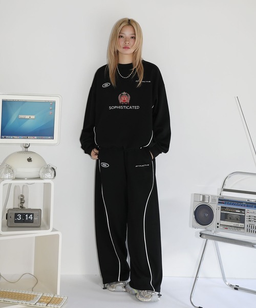 MSGM 3442MDP0223730912 関税送料込 SET-UP着用可能】ドローコードパイピングオーバーサイズ 裏毛