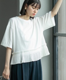 OPAQUE.CLIP | プリーツデザインドッキングトップス【洗濯機洗い可】(Tシャツ/カットソー)