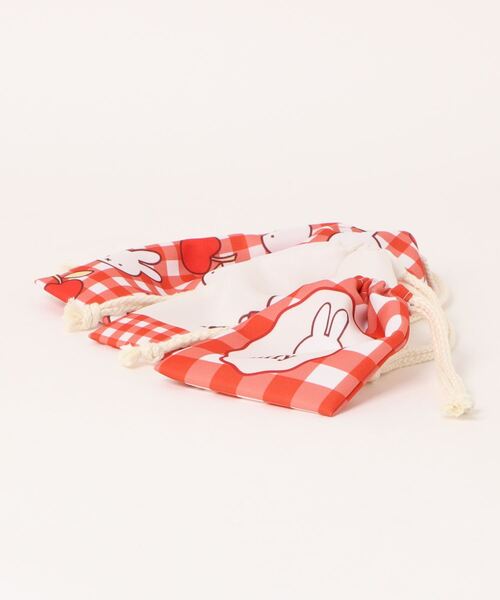 Miffy( ミッフィー)の「miffy/ミッフィー 3P巾着 ギンガムシリーズ(ポーチ・レディース・レッド/グレー・ONE SIZE)」の4枚目の写真
