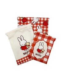 miffy/ミッフィー　3P巾着 ギンガムシリーズ