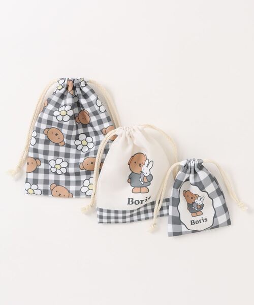 Miffy( ミッフィー)の「miffy/ミッフィー 3P巾着 ギンガムシリーズ(ポーチ・レディース・レッド/グレー・ONE SIZE)」の7枚目の写真