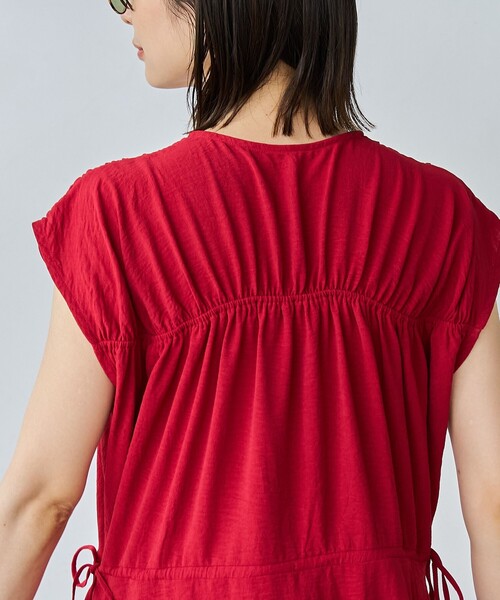 coen（コーエン）の「【RONEL】ギャザーVネックフレアワンピース（ワンピース・レディース・ブラック/ベージュ/レッド・S/M）」の16枚目の写真