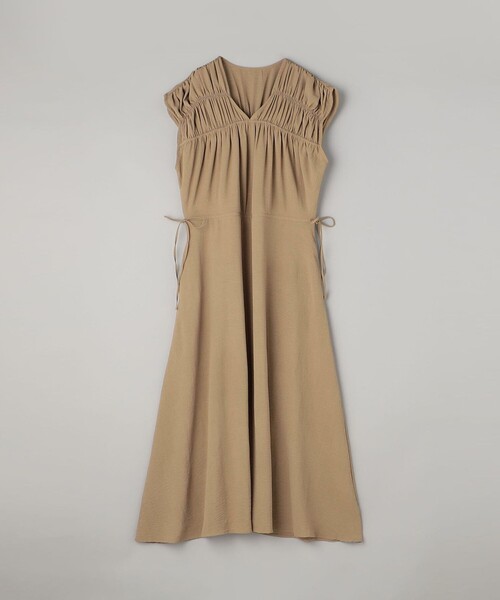 coen（コーエン）の「【RONEL】ギャザーVネックフレアワンピース（ワンピース・レディース・ブラック/ベージュ/レッド・S/M）」の6枚目の写真