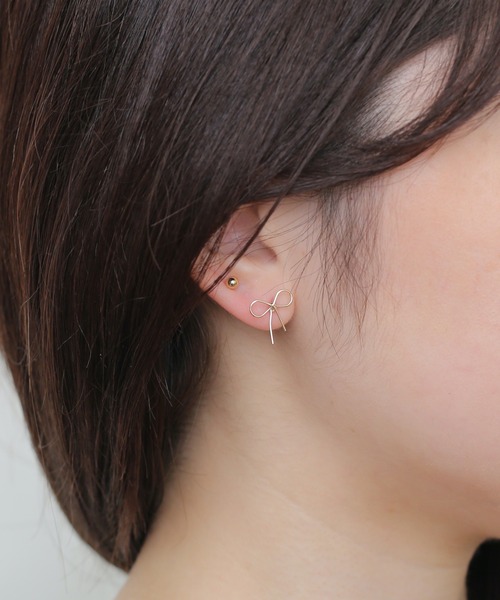 tone(トーン)の「【Peony/ピオニー】/小ぶり リボンピアスセット(ピアス(両耳用)・レディース・シルバー/ゴールド・FREE)」の6枚目の写真