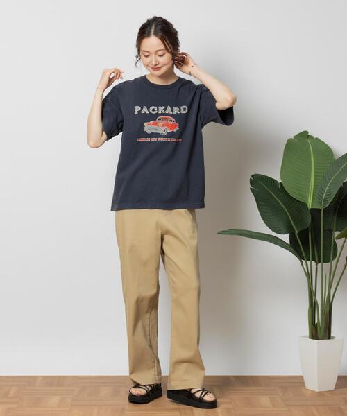 Right-on(ライトオン)の「Other(ソノタ)【レディース】カラーフロッキーTシャツ(Tシャツ/カットソー・レディース・ネイビー・M/L/XL)」の21枚目の写真