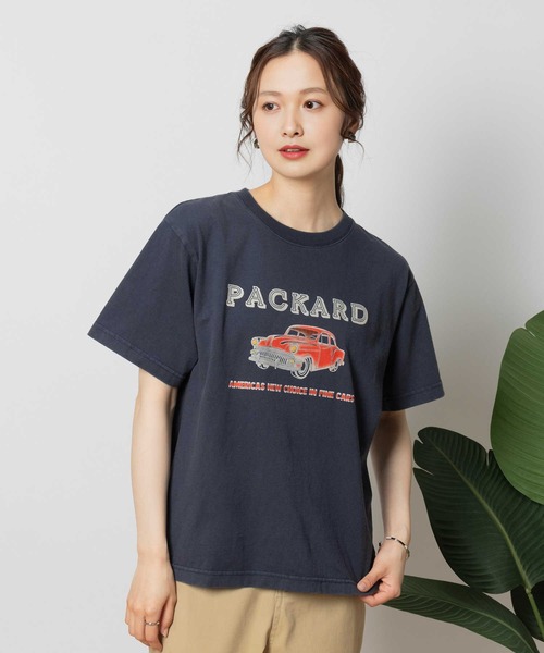 Right-on(ライトオン)の「Other(ソノタ)【レディース】カラーフロッキーTシャツ(Tシャツ/カットソー・レディース・ネイビー・M/L/XL)」の2枚目の写真