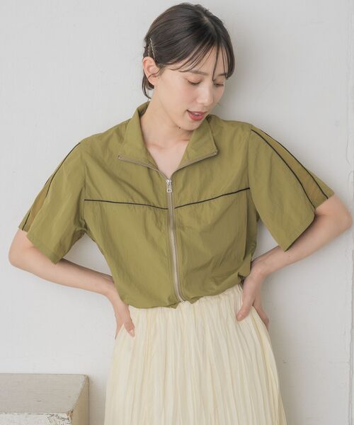 RETRO GIRL（レトロガール）の「メッシュ切り替えナイロンBZ（その他アウター・レディース・ライトグレー/グリーン/ナチュラル・FREE）」の6枚目の写真