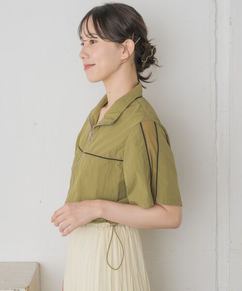 RETRO GIRL（レトロガール）の「メッシュ切り替えナイロンBZ（その他アウター・レディース・ライトグレー/グリーン/ナチュラル・FREE）」の8枚目の写真