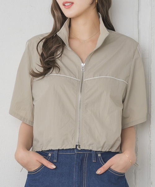 RETRO GIRL（レトロガール）の「メッシュ切り替えナイロンBZ（その他アウター・レディース・ライトグレー/グリーン/ナチュラル・FREE）」の2枚目の写真