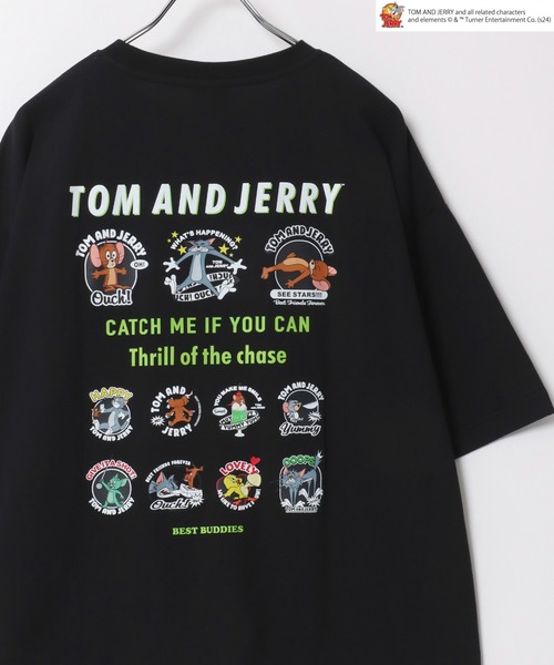 Tom＆Jerry（トムアンドジェリー）の「Tom and Jerry/トムとジェリー キャラクター ワンポイントロゴ刺繍  バックプリント オーバーサイズ半袖Ｔシャツ レディース メンズ（Tシャツ/カットソー・レディース・ホワイト系その他/ホワイト系その他2/ブラック系その他/ホワイト/ブラック系その他2/ブラック/ブラック系その他3/ホワイト系その他4/ブルー系その他/ホワイト系その他3・L/M）」の8枚目の写真