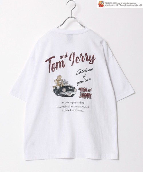 Tom＆Jerry（トムアンドジェリー）の「Tom and Jerry/トムとジェリー キャラクター ワンポイントロゴ刺繍  バックプリント オーバーサイズ半袖Ｔシャツ レディース メンズ（Tシャツ/カットソー・レディース・ホワイト系その他/ホワイト系その他2/ブラック系その他/ホワイト/ブラック系その他2/ブラック/ブラック系その他3/ホワイト系その他4/ブルー系その他/ホワイト系その他3・L/M）」の18枚目の写真