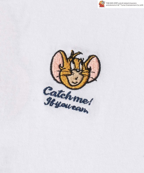 Tom＆Jerry（トムアンドジェリー）の「Tom and Jerry/トムとジェリー キャラクター ワンポイントロゴ刺繍  バックプリント オーバーサイズ半袖Ｔシャツ レディース メンズ（Tシャツ/カットソー・レディース・ホワイト系その他/ホワイト系その他2/ブラック系その他/ホワイト/ブラック系その他2/ブラック/ブラック系その他3/ホワイト系その他4/ブルー系その他/ホワイト系その他3・L/M）」の22枚目の写真