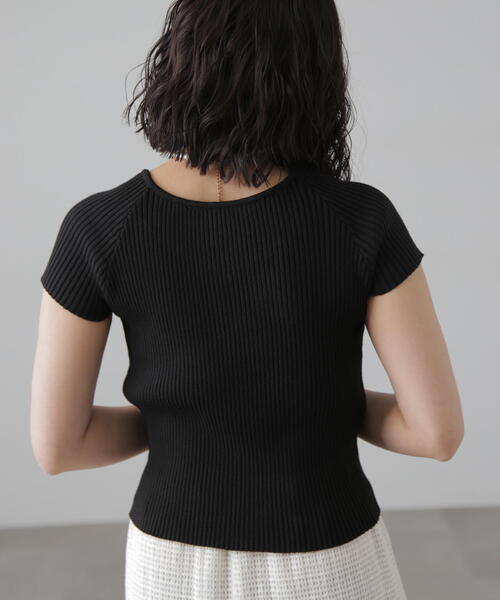 European Flax 2wayフレンチスリーブニット