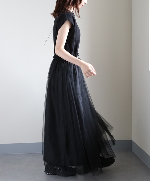 MAISON BREEZE（メゾンブリーズ）の「【MAISON BREEZE】天竺×チュールドッキングOP 224-567-2773 DTK（ワンピース・レディース・ホワイト/チャコールグレー/ブラック・FREE）」の11枚目の写真