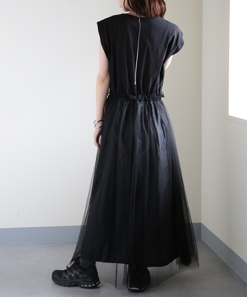 MAISON BREEZE（メゾンブリーズ）の「【MAISON BREEZE】天竺×チュールドッキングOP 224-567-2773 DTK（ワンピース・レディース・ホワイト/チャコールグレー/ブラック・FREE）」の12枚目の写真