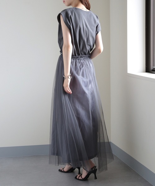 MAISON BREEZE（メゾンブリーズ）の「【MAISON BREEZE】天竺×チュールドッキングOP 224-567-2773 DTK（ワンピース・レディース・ホワイト/チャコールグレー/ブラック・FREE）」の16枚目の写真