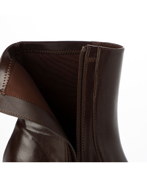 EVOL（イーボル）の「【EVOL】スクエア4.5cmヒールショートブーツ IX5500（ブーツ・レディース・シルバー/ブラウン/ブラック・LL/S/M/L）」の12枚目の写真