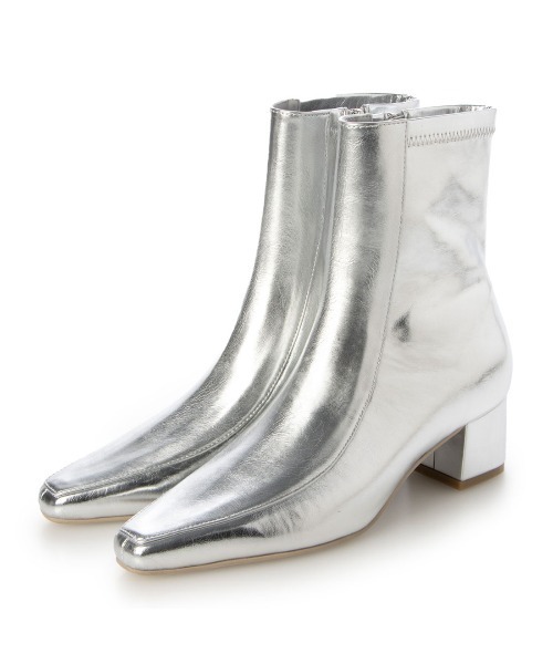 EVOL（イーボル）の「【EVOL】スクエア4.5cmヒールショートブーツ IX5500（ブーツ・レディース・シルバー/ブラウン/ブラック・LL/S/M/L）」の11枚目の写真
