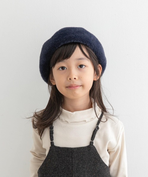 URBAN RESEARCH DOORS（アーバンリサーチドアーズ）の「ショートファーベレー帽(KIDS)（ハンチング/ベレー帽・キッズ・グレー系その他/ネイビー・ONE）」の3枚目の写真