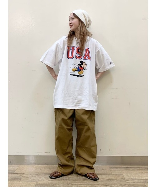 Champion（チャンピオン）の「Champion(チャンピオン)プリントリバースウィーブTシャツ（Tシャツ/カットソー・メンズ・ホワイト/ネイビー/グレー・M/L/XL）」の5枚目の写真